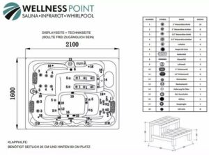 PureHaven Whirlpool American Outdoor-Whirlpool 210x160 cm für 3 Personen