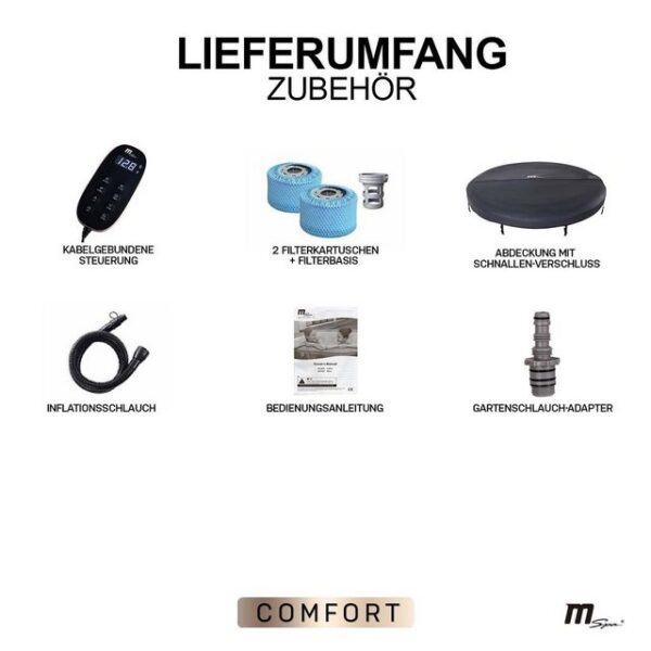 mSpa Whirlpool Outdoor Whirlpool aufblasbar Comfort Ottoman C-OM061 für 6 Personen
