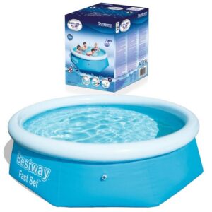 Bestway Quick-Up Pool Fast Set Pool Swimmingpool Rund Kinderbecken mit Filterpumpe 244x66cm