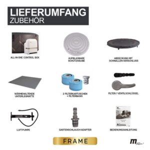 mSpa Whirlpool Outdoor Whirlpool aufblasbar Frame Mono F-MO061 für 6 Personen