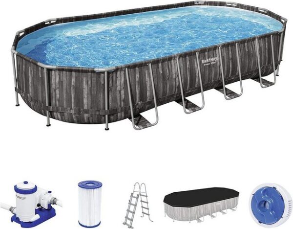 BESTWAY Framepool 5611T Power Steel Frame Pool 732 x 366 x 122 cm (Komplett Set