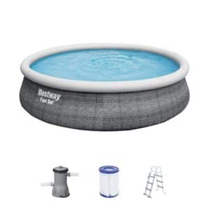 BESTWAY Quick-Up Pool Bestway Fast Set Pool Komplett Set 457x107 Rattan 57372