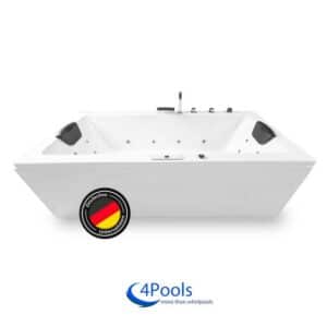 4Pools Whirlpool Badewanne ARUBA Platin - Indoor Rechteck Whirlpool