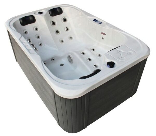 TroniTechnik Whirlpool Outdoor Whirlpool Tino Spa Weiß/Silber Marmoriert