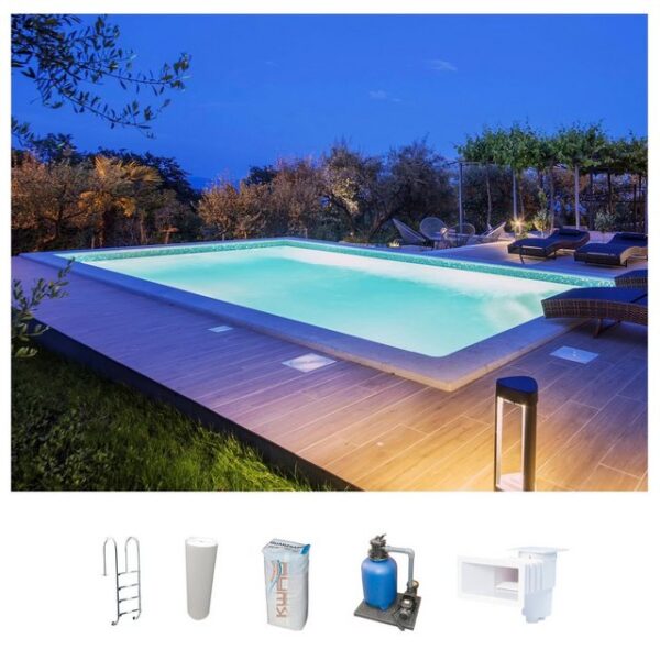 KWAD Schwimmbecken STYROPOR®STEIN POOL ALL INCLUSIVE (Set)