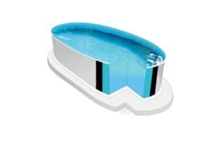 Poolomio Pool Stahlwandpool Oval Ibiza 416 x 1000 x 150 cm Blau (Set)