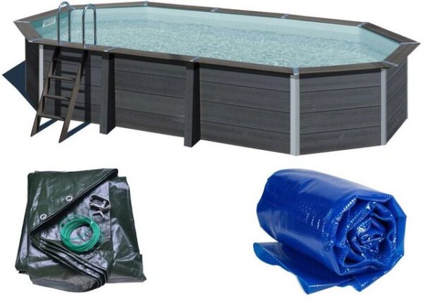 Poolomio Pool Composite Set BASIC - Oval 664 x 386 x 154 cm