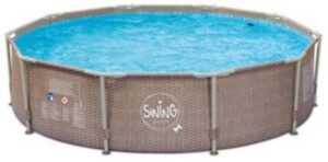 Poolomio Framepool METAL FRAME SWING Pools im Korbflecht-Design 305 x 76 cm (Packung)