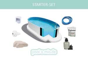Poolomio Pool STARTER SET Stahlwandpool Oval Ibiza 320 x 525 x 150 cm (Set)