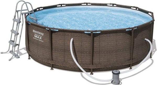 BESTWAY Framepool Bestway Steel Pro Max Frame Pool 366x100cm Rattan Optik 56709