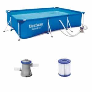 BESTWAY Framepool Bestway 56411 Steel Pro™ Frame Pool Set mit Filter (Pool inkl. Filterpumpe