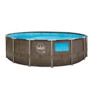 Poolomio Framepool METAL FRAME SWING Pools im Korbflecht-Design 457 x 122 cm (Packung)